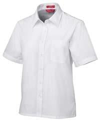 JB's Wear-JB's Ladies Poplin S/S Shirt-8 / White-Uniform Wholesalers