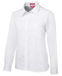 JB's Wear-JB's Ladies Poplin L/S Shirt-8 / White-Uniform Wholesalers