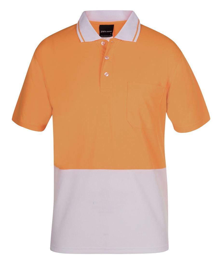 JB's Adults Hi Vis Non Cuff Traditional Polo 2nd Color (6HVNC)
