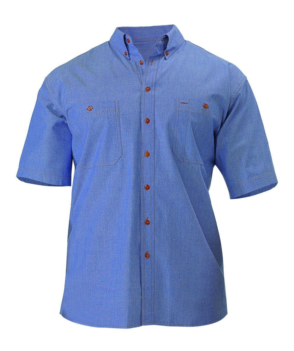 Bisley Chambray Shirt - Short Sleeve-(B71407)