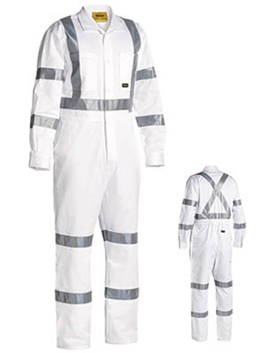 Bisley  3m Taped White Drill Coverall-(BC6806T)