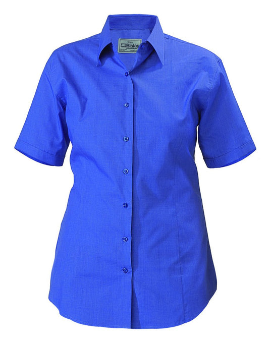Bisley Ladies Cross Dyed Shirt - Short Sleeve-(BL1646)