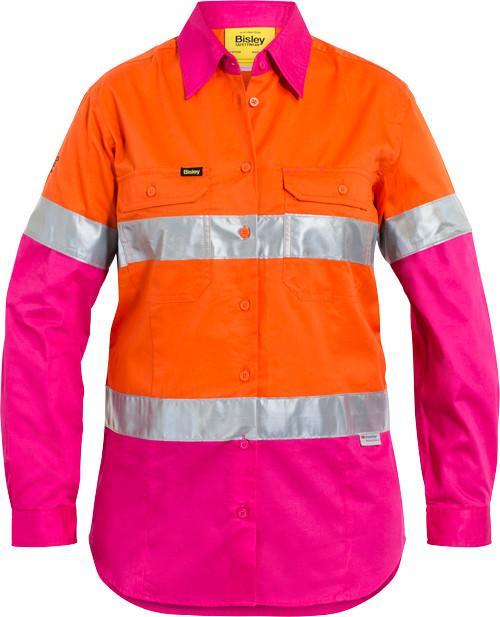 Bisley Women's 3M Taped Hi Vis Cool Light Weight Shirt-(BL6696T)