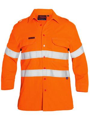 Bisley Tencate Tecasafe® Plus Taped Hi Vis Fr Vented Long Sleeve Shirt-(BS8081T)