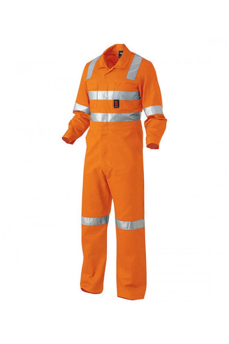 King Gee Reflective Combo Drill O'all Cross Pattern - 100% Cotton Drill-310gsm