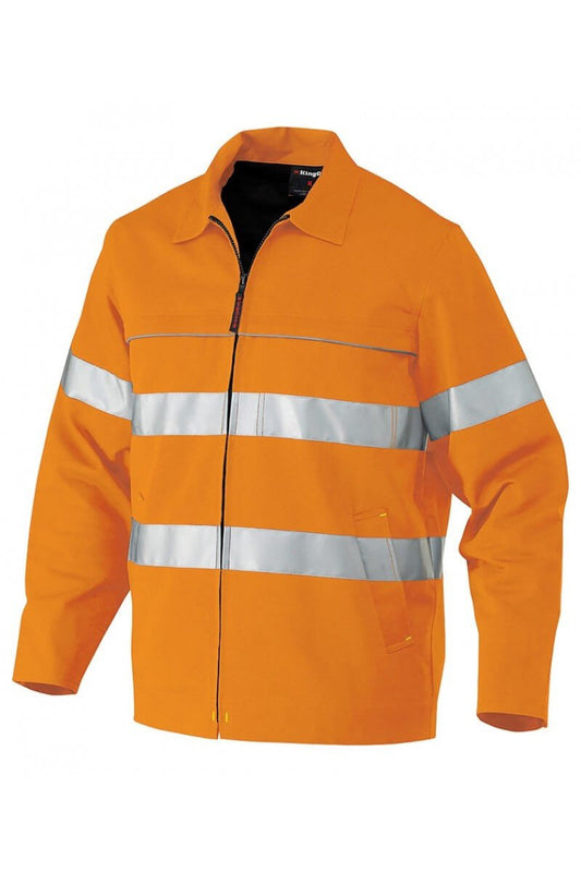 King Gee Reflective Nano-Tex Drill Jacket- 100% Cotton Drill Weight 285gsm