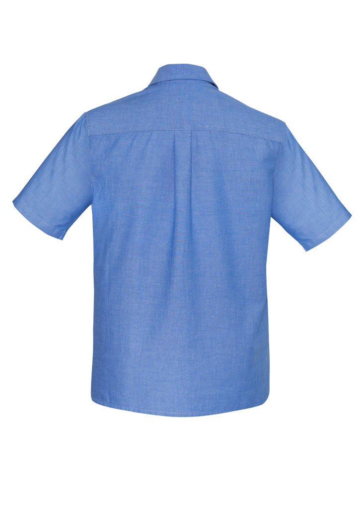 Biz Collection Mens Wrinkle Free Chambray Short Sleeve Shirt (SH113)