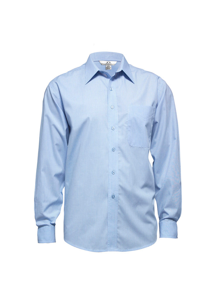 Biz Collection Mens Micro Check Long Sleeve Shirt (SH816)