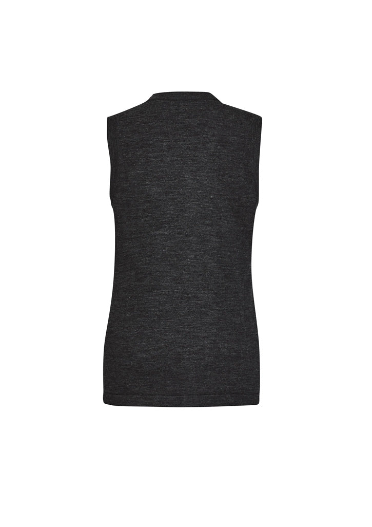 Biz Care Womens Button Front Knit Vest (CK961LV)