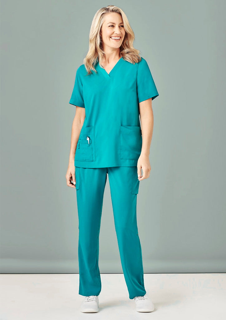 Biz Care Womens Avery Easy Fit V-Neck Scrub Top (CST941LS)