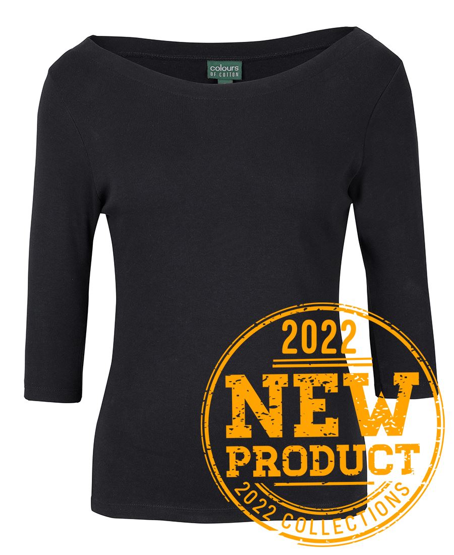 JB's C of C Ladies 3/4 Sleeve Boat Neck Tee (1BT3)