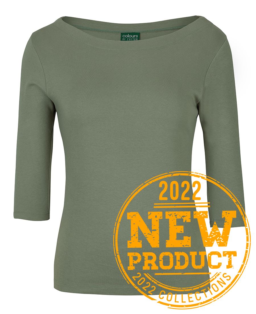 JB's C of C Ladies 3/4 Sleeve Boat Neck Tee (1BT3)