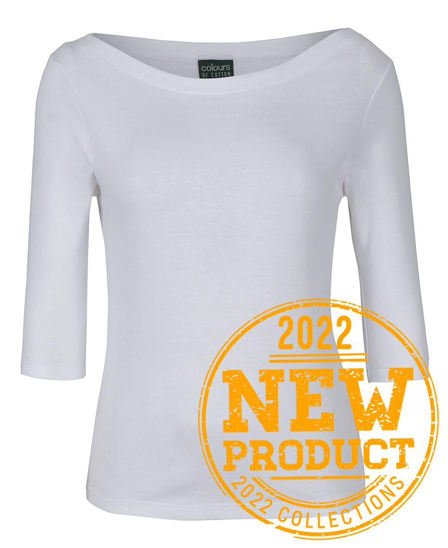 JB's C of C Ladies 3/4 Sleeve Boat Neck Tee (1BT3)