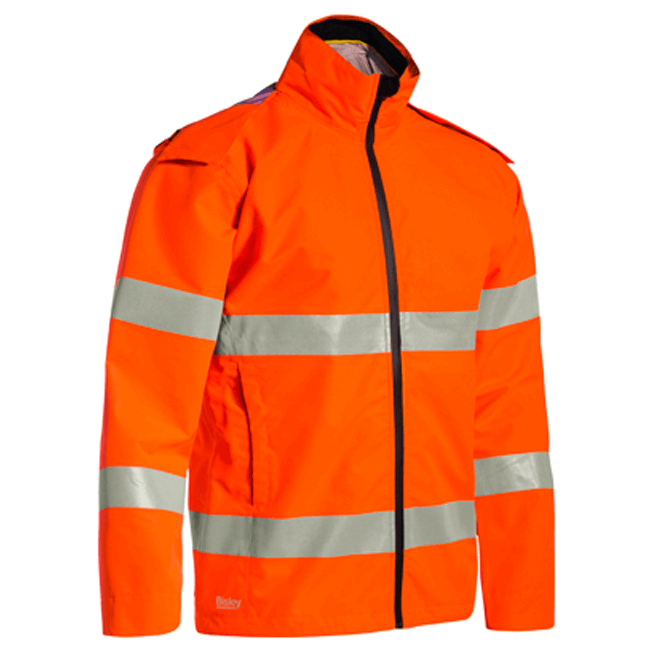 Bisley Taped Hi Vis Light Weight Ripstop Rain Jacket (BJ6927T)