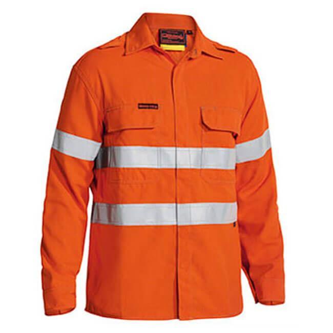 Bisley Tencate Tecasafe Plus FR Taped Hi Vis Lightweight Long Sleeve Shirt-(BS8197T)