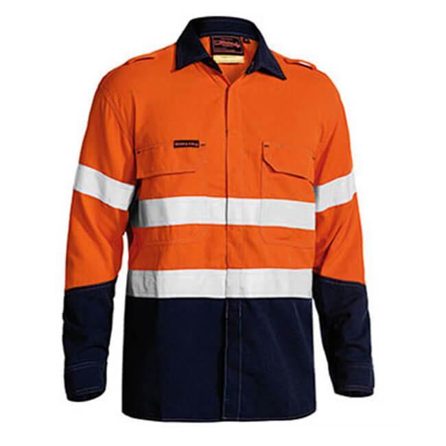 Bisley TenCate Tecasafe® Plus Taped Two Tone Hi Vis FR Lightweight Long Sleeve Shirt-(BS8198T)