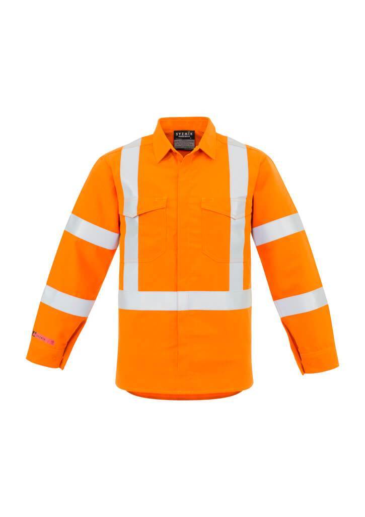 Syzmik Mens Red Flame Hi Vis X Back Shirt (ZW137)