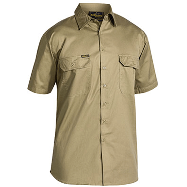 Bisley Cool Lightweight Drill Shirt - Short Sleeve-(BS1893)