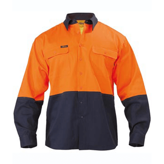 Bisley 2 Tone Hi Vis Drill Shirt - Long Sleeve-(BS6267)