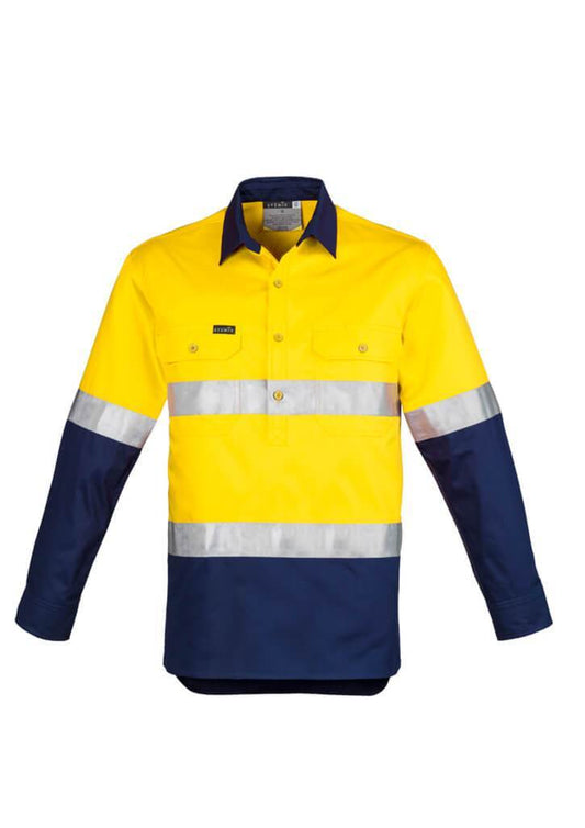 Syzmik Mens Hi Vis Taped Closed Front Shirt (ZW550)