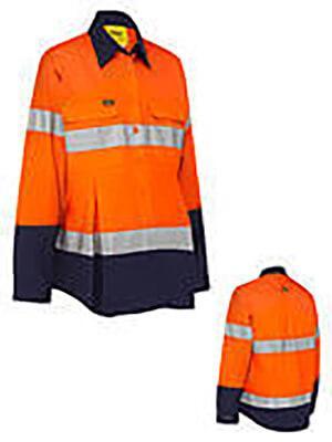 Bisley 3M Taped Hi Vis Maternity Drill Shirt (BLM6456T)