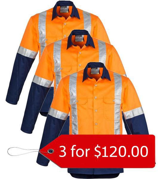 Syzmik ZW124 Mens Day/night Industrial Shirt - Shoulder- 3 Pack