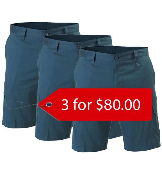 Bisley Cool Lightweight Utility Short-(BSH1999-1)-3 Packs