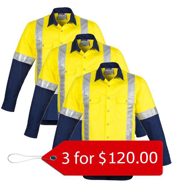 Syzmik ZW124 Mens Day/night Industrial Shirt - Shoulder- 3 Pack