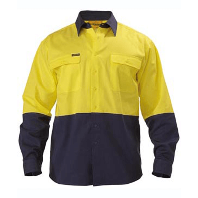 Bisley 2 Tone Hi Vis Drill Shirt - Long Sleeve-(BS6267)