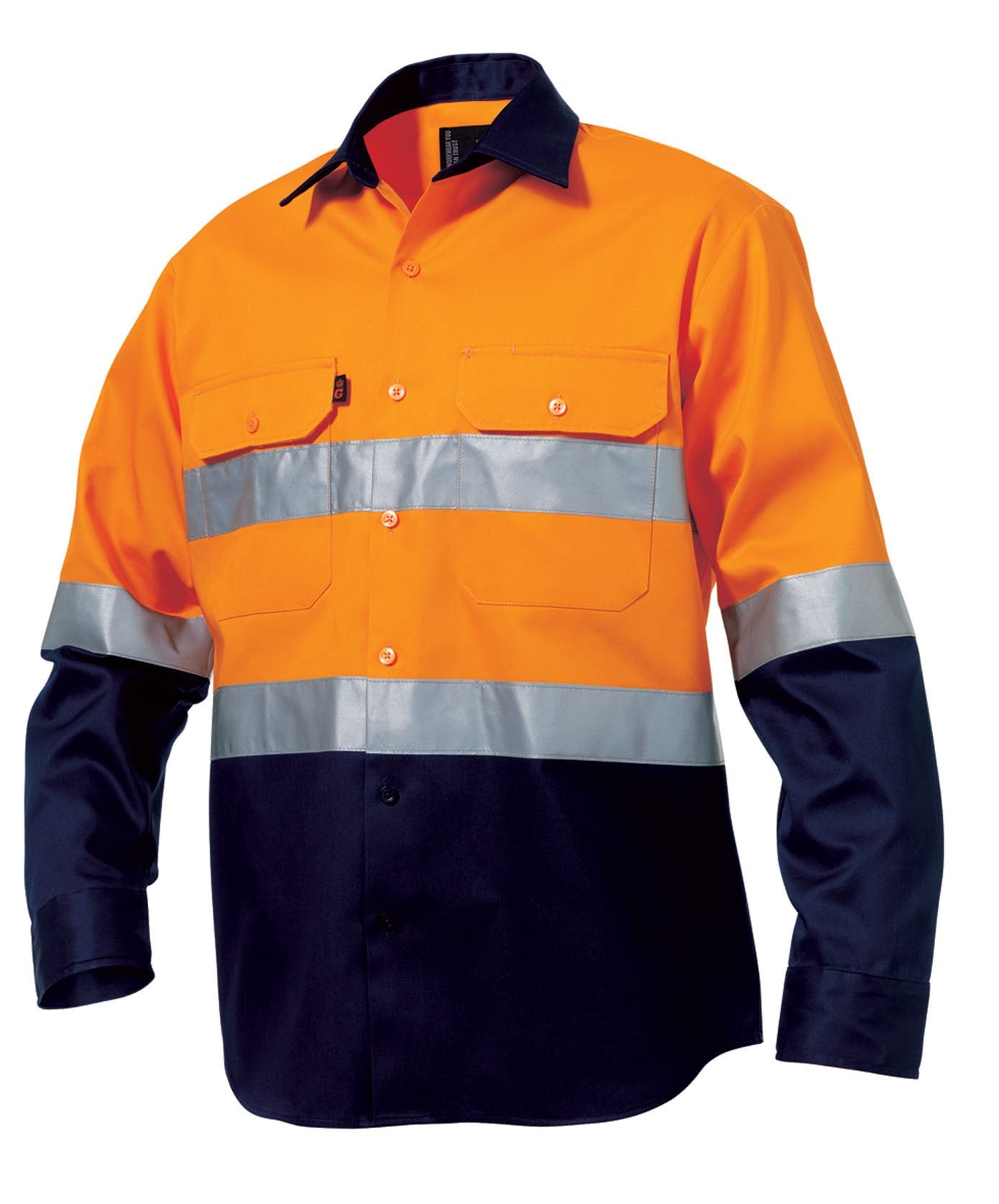 King Gee L/s Hi-vis Open Front Spliced Reflect Shirt with Hi Vis Tape