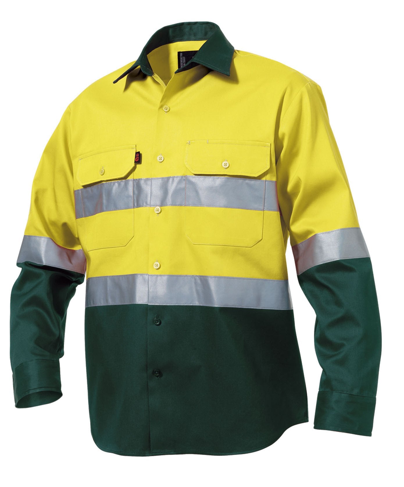 King Gee L/s Hi-vis Open Front Spliced Reflect Shirt with Hi Vis Tape