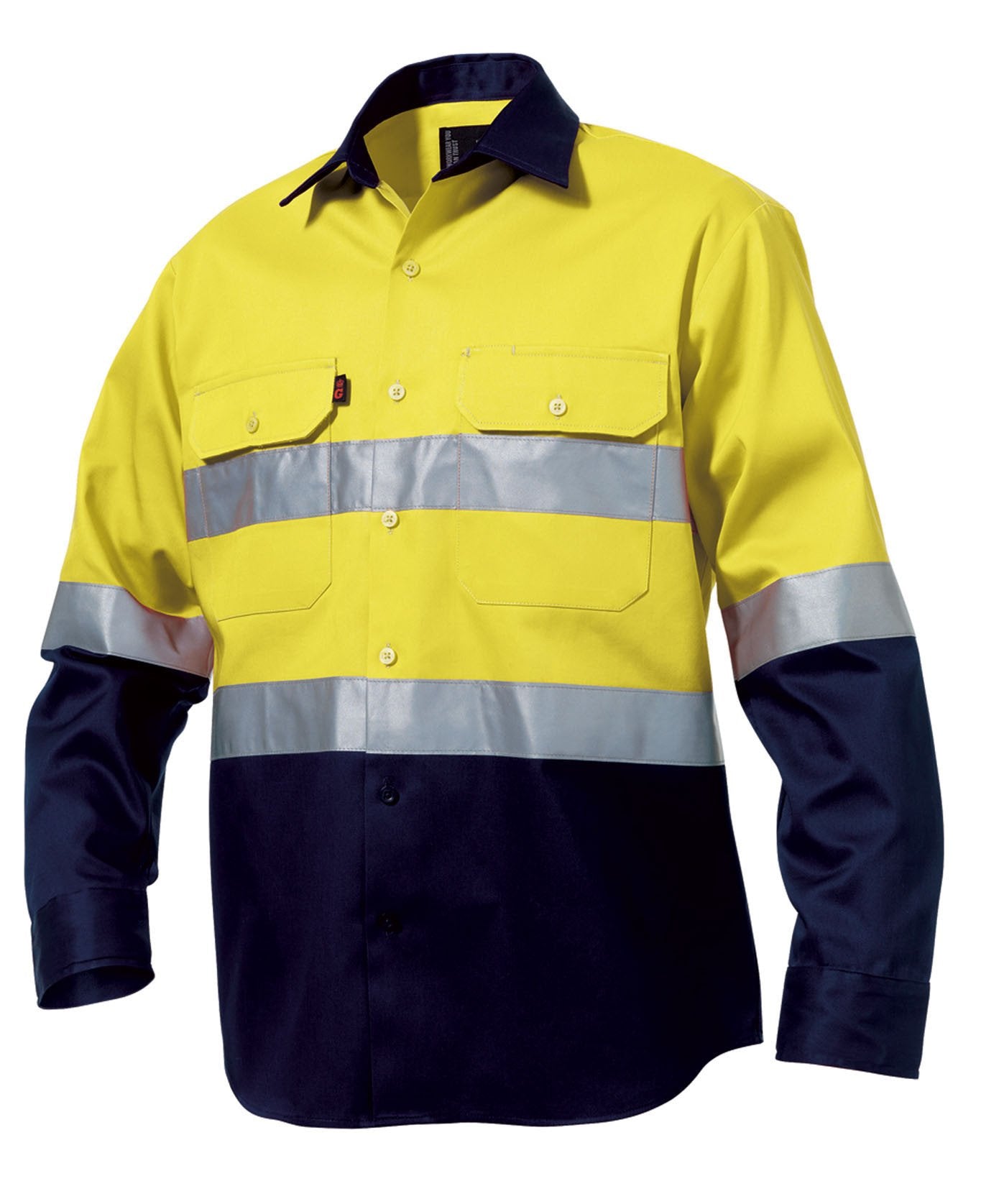 King Gee L/s Hi-vis Open Front Spliced Reflect Shirt with Hi Vis Tape