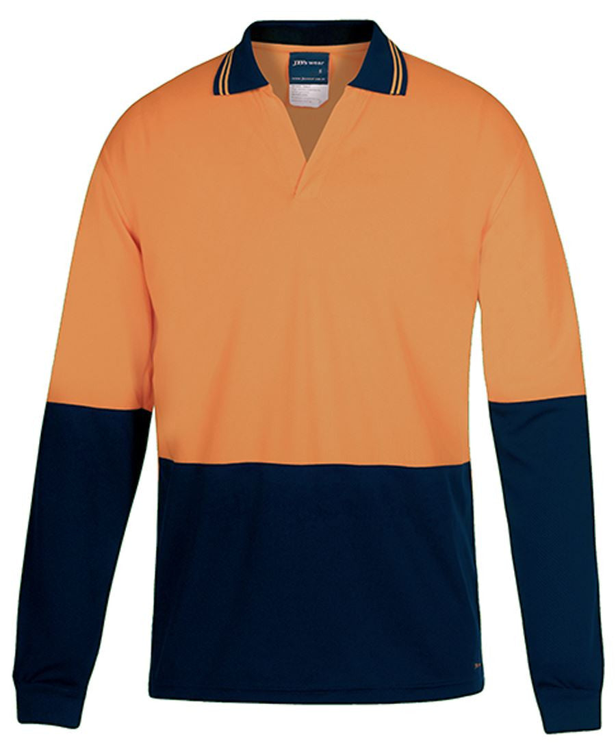 JB's Hi Vis L/S Non Button Polo (6HNBL)