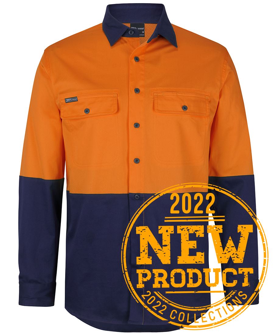 JB'S Hi Vis L/S Stretch Work Shirt 