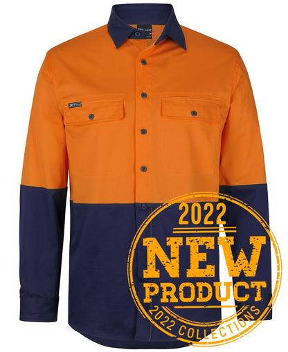 JB'S Hi Vis L/S Stretch Work Shirt 