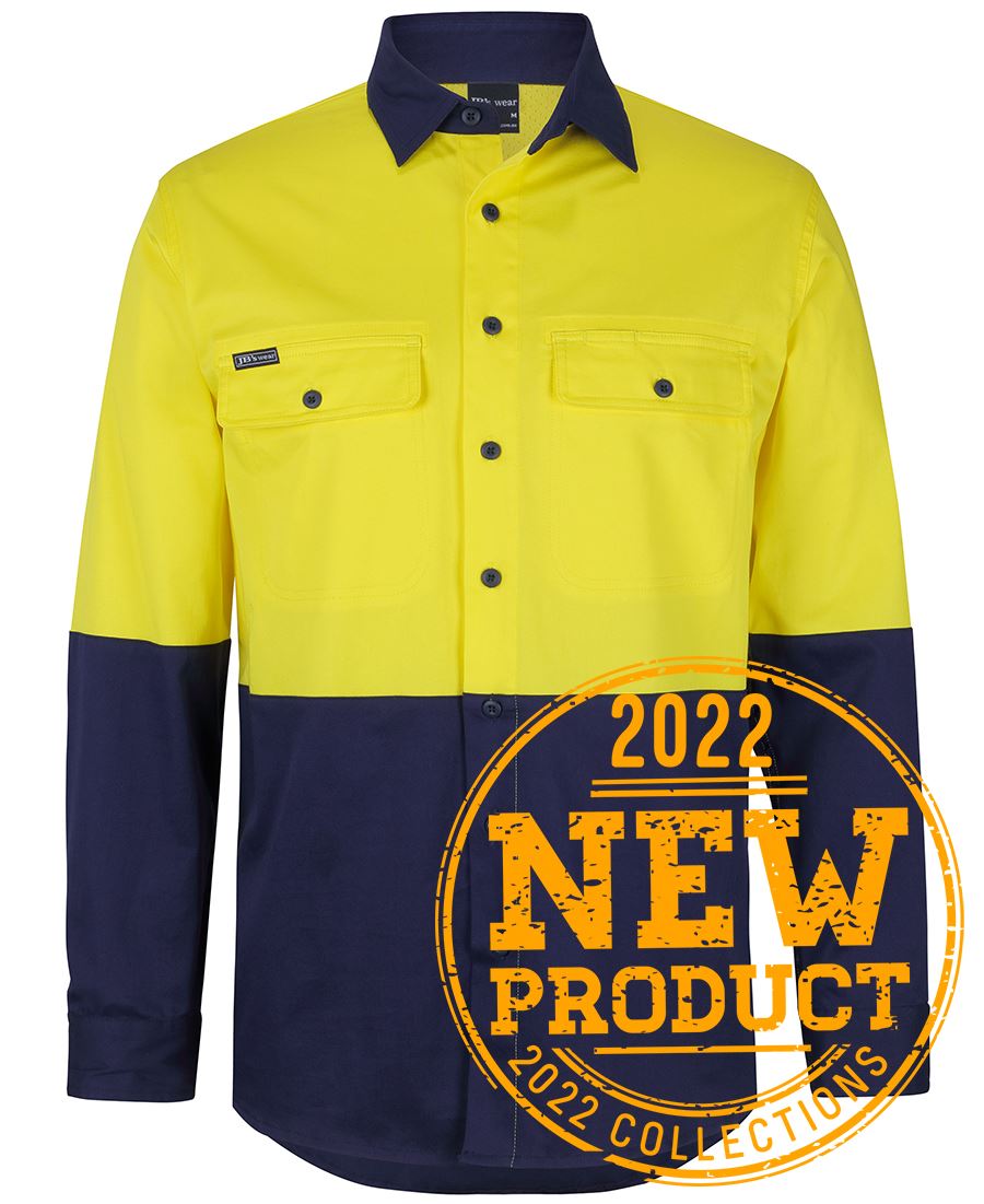 JB'S Hi Vis L/S Stretch Work Shirt 