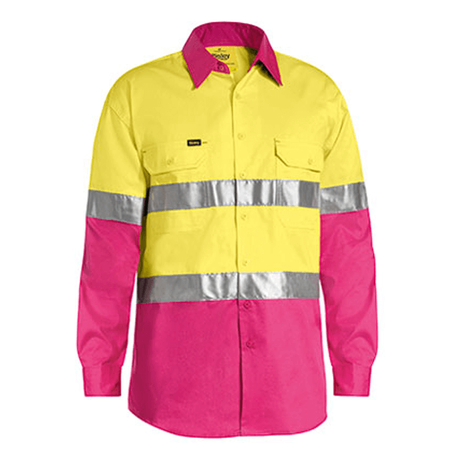 Bisley Men's 3M Taped Cool Hi Vis Light Weight Shirt-(BS6696T)