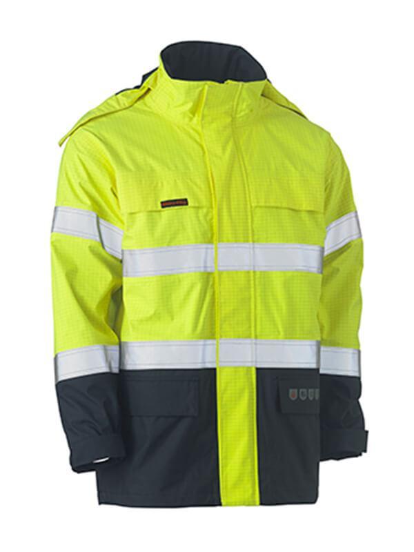 Bisley Taped Two Tone Hi Vis FR Wet Weather Shell Jacket (BJ8110T)