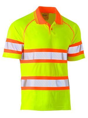 Bisley Tape Double Hi Vis Mesh Polo Shirt - Short Sleeve (BK1223T)