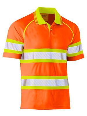 Bisley Tape Double Hi Vis Mesh Polo Shirt - Short Sleeve (BK1223T)