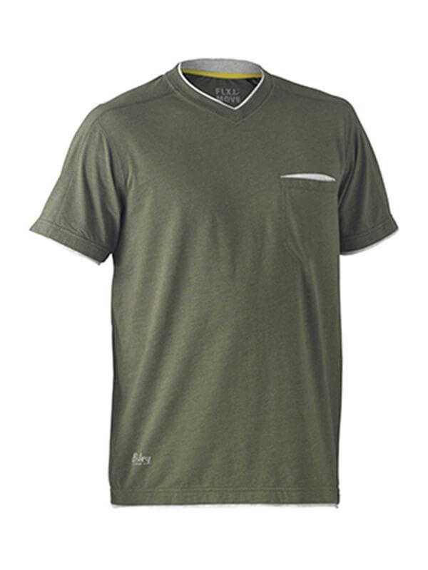 Bisley Flex & Move Cotton Rich V Neck Short Sleeve Tee (BK1933)