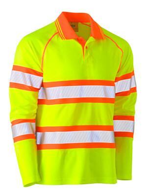 Bisley Tape Double Hi Vis Mesh Polo Shirt - Long Sleeve (BK6223T)