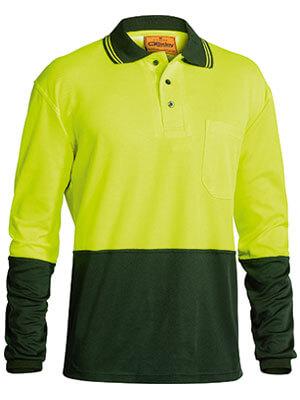 Bisley 2 Tone Hi Vis Polo Shirt - Long Sleeve-(BK6234)