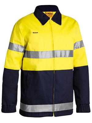 Bisley 2 Tone Hi Vis Drill Jacket 3m Reflective Tape-(BK6710T)