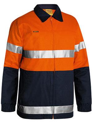 Bisley 2 Tone Hi Vis Drill Jacket 3m Reflective Tape-(BK6710T)