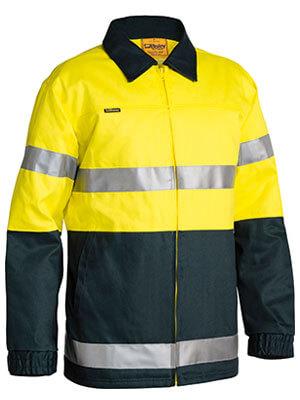 Bisley 2 Tone Hi Vis Drill Jacket 3m Reflective Tape-(BK6710T)