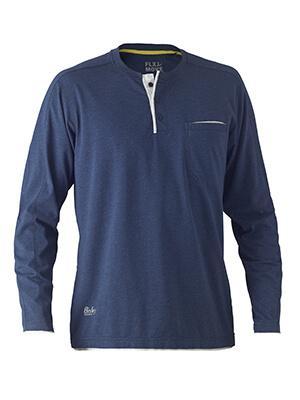 Bisley Flex & Move Cotton Rich Henley Long Sleeve Tee (BK6932)