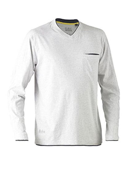 Bisley Flex & Move Cotton Rich V Neck Long Sleeve Tee (BK6933)