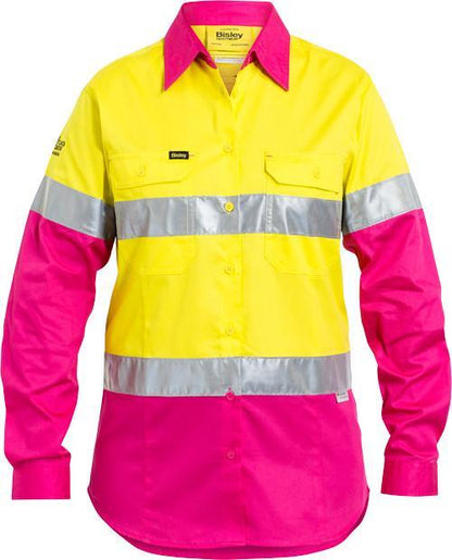 Bisley Women's 3M Taped Hi Vis Cool Light Weight Shirt-(BL6696T)