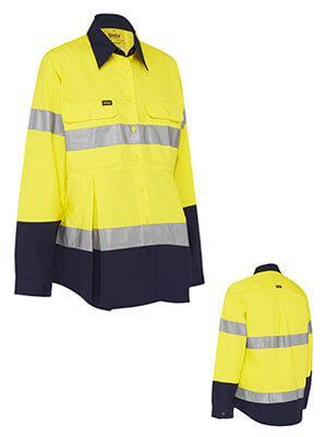 Bisley 3M Taped Hi Vis Maternity Drill Shirt (BLM6456T)